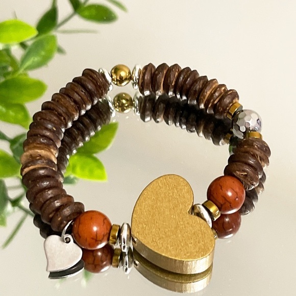 🪵✨♥️Boho style Bracelet ✨hematite stone ✨ - Picture 1 of 9